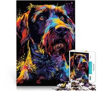 Puzzle 1000 pièces pour Adultes Griffon d'arrêt à Poil Dur Puzzles intéressants pour la réduction du Stress Décoration d'intérieur 10,27 po x 14,96 po
