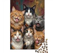 Puzzle 1000 pièces pour Adultes, Group of Cats Making Funny Faces