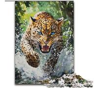 Puzzle 1000 pièces pour Adultes Guépard Courant, Jouet de Divertissement Familial idéal comme Cadeau pour Toute la Famille à partir de 14 Ans (Taille 26x38cm)