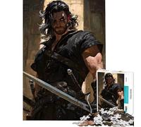 Puzzle 1000 pièces pour Adultes Guerrier avec épées Art numérique Jeu Relaxant et éducatif pour Les Jeux et Les Femmes (Dimensions 38x26cm)