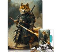 Puzzle 1000 pièces pour Adultes Guerrier Corgi Japonais, 1000 pièces, activité familiale Amusante à la Maison, Cadeau d'anniversaire, Cadeau de Voyage (Taille 38x26cm)