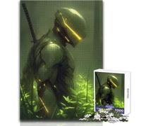 Puzzle 1000 pièces pour Adultes - Guerrier Cyberpunk dans Une forêt verdoyante - Un Passe-Temps paisible et satisfaisant - Assemblage Parfait - Découpe de précision - Dimensions:38x52cm