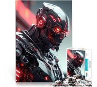 Puzzle 1000 pièces pour Adultes Guerrier Cyborg Noir Jouet éducatif d'apprentissage Liste de souhaits avec Le Père Noël 75x50cm