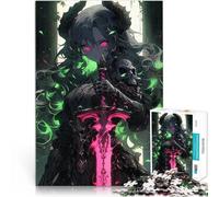 Puzzle 1000 pièces pour Adultes Guerrier d'anime Sombre Séjour Anti-Stress pour Tuer Le Temps Une œuvre d'art 50x70cm