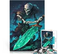 Puzzle 1000 pièces pour Adultes Guerrier Squelette avec épée Jouet éducatif intellectuel décompressant Œuvre d'art 52x38cm