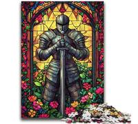 Puzzle 1000 pièces pour Adultes, Guerriers en vitrail, 1000 pièces pour Adultes, défi d'intelligence cérébrale, Jouets addictifs pour la décoration de la Maison (75x50cm)