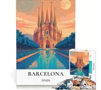 Puzzle 1000 pièces pour Adultes Guide Architectural de Barcelone, Jeu éducatif, Difficile et Stimulant, Collection d'artistes, Beaux-Arts 50x75cm