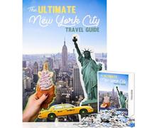 Puzzle 1000 pièces pour Adultes-Guide de Voyage de New York-Décoration Murale-Cadeau d'anniversaire-Jeu Familial Amusant et Anti-Stress (Dimensions 38x26cm)