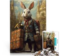 Puzzle 1000 pièces pour Adultes Guide de Voyage Lapin Jouets de Divertissement Familial Liste de souhaits avec Le Père Noël 75x50cm