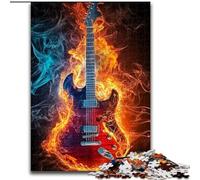 Puzzle 1000 pièces pour Adultes, Guitare à Flammes, Anti-Stress, avec pièces entièrement emboîtables de Formes aléatoires, pour Les Enfants de 14 Ans et Plus, 26x38cm