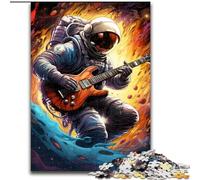 Puzzle 1000 pièces pour Adultes, Guitare Astronaute, en Bois, pour Adolescents et Famille, Cadeau de Noël idéal(50x75cm)