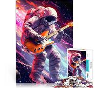 Puzzle 1000 pièces pour Adultes Guitare d'astronaute Galactique Jouets Jeux éducatifs Soulagement du Stress Cadeau Amusant 75x50cm