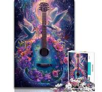 Puzzle 1000 pièces pour Adultes Guitare de la Paix, Stimulant et Stimulant, idéal comme Cadeau pour Toute la Famille à partir de 14 Ans 38x26cm