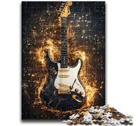 Puzzle 1000 pièces pour Adultes Guitare dorée pour Les 14 Ans et Plus pour s'amuser en Famille et Les soirées de Jeux Jouets Cadeaux 50x75cm