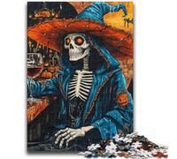 Puzzle 1000 pièces pour Adultes Halloween Squelette Amusement en Famille Idéal comme Cadeau pour Toute la Famille à partir de 14 Ans 26x38cm