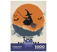 Puzzle 1000 Pièces pour Adultes Halloween The Witch Puzzle Adulte, Jouet, Décoration Murale, Cadeau d'anniversaire Unique 52x38cm/1000pcs