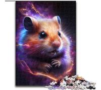 Puzzle 1000 pièces pour Adultes Hamster coloré en Bois, pour Noël et Le Nouvel an, Cadeau de Vacances 50x75cm pour Les fêtes, Les Anniversaires et Les soirées Jeux en Famille