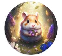 Puzzle 1000 pièces pour Adultes Hamster Puzzle Rond 1000 pièces pour Les Vacances et décoration d'intérieur 67,5 x 67,5 cm