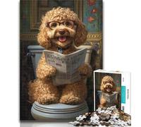 Puzzle 1000 pièces pour Adultes Happy Goldendoodle, Jeu éducatif pour Anniversaire, Noël et jusqu'à 14 Ans, 50x75cm