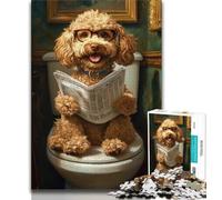 Puzzle 1000 pièces pour Adultes Happy Goldendoodle Puzzle éducatif pour Adultes idéal comme Cadeau pour Toute la Famille 26x38cm