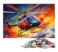 Puzzle 1000 pièces pour Adultes,hélicoptère coloré,Casse-tête Difficile pour Adultes,Jeu de réflexion Stimulant pour Adolescents,soirée de Jeux en Famille Amusante,26 x 38 cm / 10,23 x 14,96 Pouces