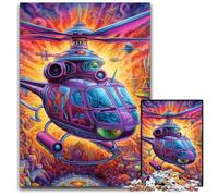 Puzzle 1000 pièces pour Adultes, hélicoptère coloré en Carton, idéal pour Les Amoureux, pour Noël, Le Nouvel an ou la Saint-Valentin, 26x38cm / 10,23x14,96 Pouces