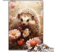 Puzzle 1000 pièces pour Adultes Hérisson coloré en Bois, idéal pour Une décoration DIY ou Un Cadeau d'anniversaire 50x75cm. Un Casse-tête Stimulant - Un Jouet Relaxant pour Les Adolescents.