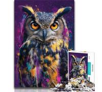 Puzzle 1000 pièces pour Adultes Hibou, Aide Le Cerveau à exercer des Jouets addictifs pour cultiver la Patience, décoration Parfaite (38x26cm)