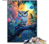 Puzzle 1000 pièces pour Adultes, Hibou Animal, Jeu Stimulant et Jeu éducatif en Famille pour Anniversaire, Noël (Taille 50x75cm)