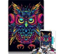 Puzzle 1000 pièces pour Adultes Hibou avec Lunettes de Soleil 1000 pièces pour Adultes, Jeu Stimulant pour Toute la Famille pour Femmes, Cadeaux pour Hommes (Taille 38x26cm)