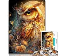 Puzzle 1000 pièces pour Adultes, Hibou doré, Jouets éducatifs et Amusants à la Maison, Cadeau d'anniversaire, Cadeau de Voyage 38x26cm