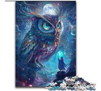Puzzle 1000 pièces pour Adultes Hibou la Nuit Puzzles impossibles pour Adultes Casse-tête à Faire soi-même Stimulant pour Adolescents (Taille 50x75cm)
