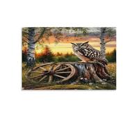 Puzzle 1000 pièces - pour Adultes Hibou sur Une souche d'arbreJeu de Puzzle Classique pour Toute la Famille - Cadeaux pour Femmes - Cadeaux pour Hommes 38x52cm