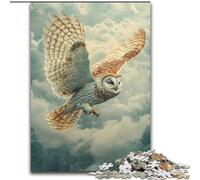 Puzzle 1000 pièces pour Adultes, Hibou Volant, Jeu Stimulant, décoration Murale, Cadeaux d'anniversaire et de Noël Uniques (Taille 50x75cm)