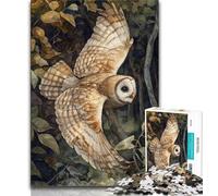 Puzzle 1000 pièces pour Adultes, Hibou Volant, Puzzle pour Adolescents, décoration Murale Artistique et idée Cadeau d'anniversaire pour Amis, Bureau à Domicile (Taille 75x50cm)