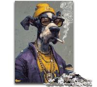 Puzzle 1000 pièces pour Adultes Hip Hop Dog, activité Amusante pour la Maison, Jouets pour Les Jours de Pluie, Cadeaux d'anniversaire 50x75cm