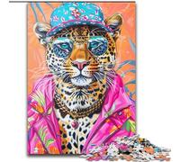 Puzzle 1000 pièces pour Adultes Hip Hop Leopard JigsawPuzzle 1000 pièces pour Adultes Idée Cadeau Unique de décoration d'intérieur DIY (Taille 26x38cm)