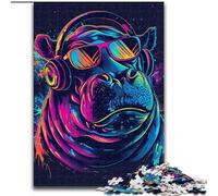 Puzzle 1000 pièces pour Adultes Hippo avec Casque, en Carton, idéal pour décorer Un Bureau, Une Chambre ou Un Salon, 1000 pièces(26x38cm)