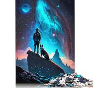 Puzzle 1000 pièces pour Adultes : Homme et Chien, Aventure, Puzzle carré pour Adultes, Puzzles en Papier, Jeux de défi Uniques, 1000 pièces (75 x 50 cm)