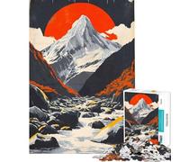 Puzzle 1000 pièces pour Adultes Horizon de la Lune Rouge Niveau Difficile et Stimulant Jeu éducatif pour Les 14 Ans et Plus (38x26cm)