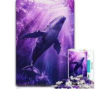 Puzzle 1000 pièces pour Adultes, Humpback Whale in Purple Ocean | Un défi puzzle de janvier pour un début d’année au calme, pour une pause sans écran.