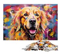 Puzzle 1000 pièces pour Adultes Husky coloré, Puzzle Impossible pour Adultes, idée Cadeau d'anniversaire, Jeu de réflexion Stimulant 50 x 75 cm / 19,68 x 29,52 Pouces