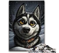 Puzzle 1000 pièces pour Adultes Husky Staycation Kill Time avec pièces entièrement emboîtables de Formes aléatoires 26x38cm