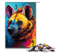 Puzzle 1000 pièces pour Adultes Hyène Africaine éclabousse Beaucoup de Couleurs denses Jeu de Puzzles pour est idéal comme Cadeau pour Toute la Famille 75x50cm