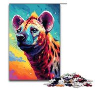 Puzzle 1000 pièces pour Adultes Hyène Africaine éclabousse Beaucoup de Couleurs denses Puzzle pour Jeu éducatif Défi Jouet Illustration Cadeau 75x50cm