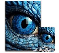 Puzzle 1000 pièces pour Adultes œil de Dragon Bleu Jeu de réflexion interactif en Papier Jeu Familial adapté aux Enfants de 14 Ans 1000 pièces (38 x 26 cm)