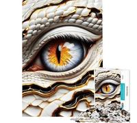 Puzzle 1000 pièces pour Adultes Œil de Dragon en Gros Plan Jeux relaxants et éducatifs pour Un échange de Cadeaux Activités familiales (38x26cm)