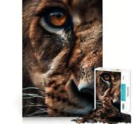 Puzzle 1000 pièces pour Adultes,Œil de Lion captivant,Macro,Ajustement Parfait,Jeu d'esprit Artistique,Cadeau,Jeu Lent,Décoration Murale de Noël (38x52cm)