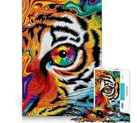 Puzzle 1000 pièces pour Adultes « Œil de Tigre », Jointure Fine, Jeu de réflexion Amusant, pour se détendre et Passer Un agréable Moment, Cadeau de Noël ou de Loisirs (38x26cm)