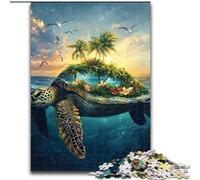 Puzzle 1000 pièces pour Adultes, Île aux Tortues, Jouets éducatifs, Anti-Stress, décoration d'intérieur Unique et Cadeaux, 50x75cm